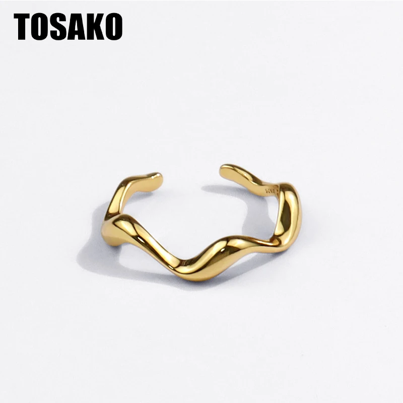 

TOSAKO Rings Gold Color Irregular Opening Adjustable Women Fashion Jewelry