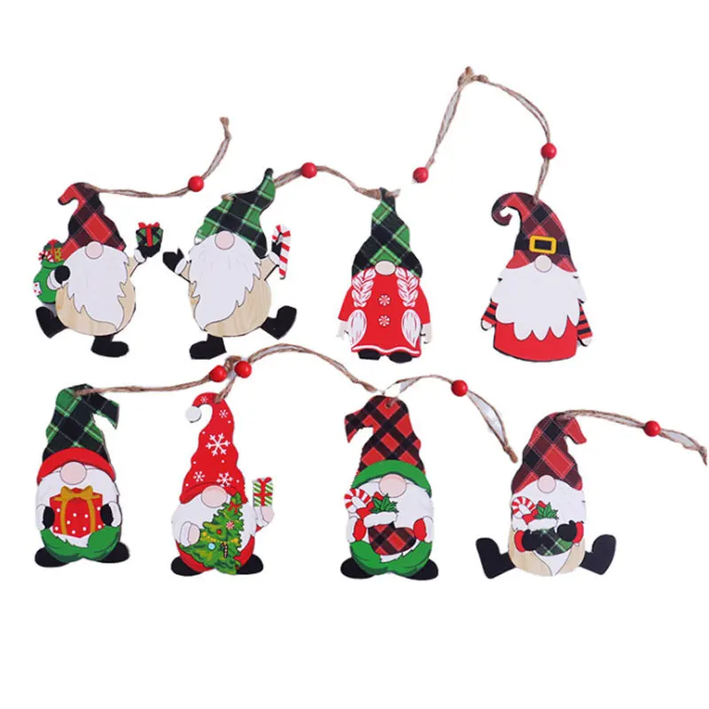 

Christmas Santa Claus Wooden Hanging Pendant Christmas Decorations for Home Merry Christmas Ornaments Xmas Gift New Year Navidad