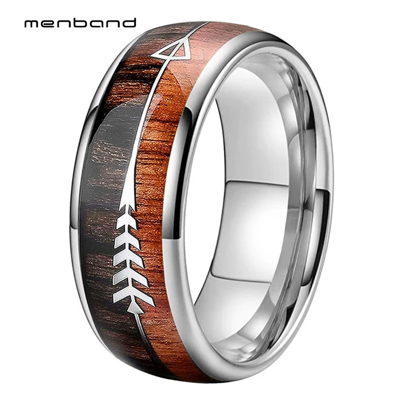 Кольцо из вольфрама для мужчин и женщин обручальное кольцо с 2 деревянными