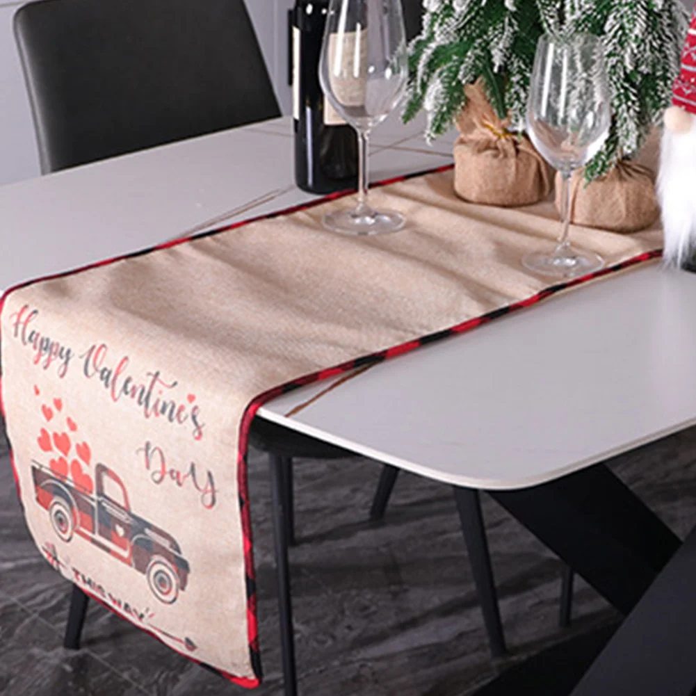 

Valentine's Day Love Truck Table Flag