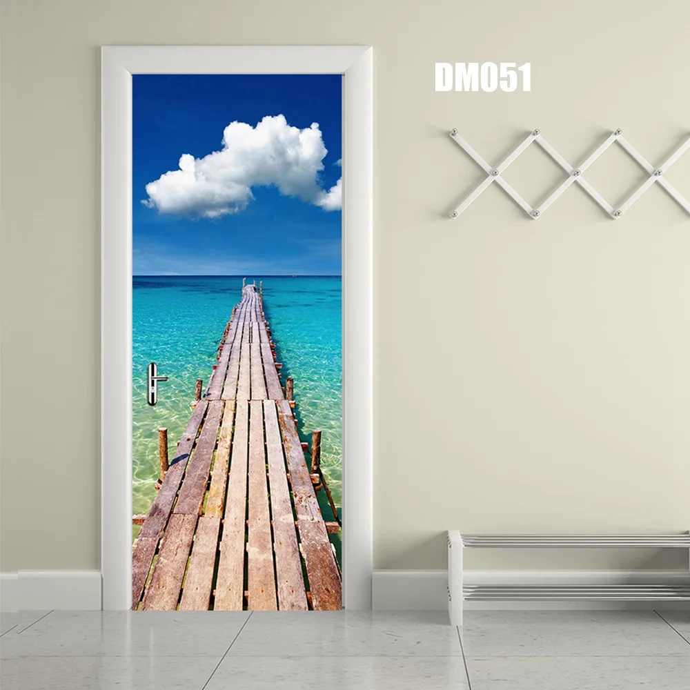 DM051 Садовый дом 3d двери обои водонепроницаемый Съемный DIY Фреска плакат сцена окна двери наклейки искусство наклейки обои декор - Цвет: DM051