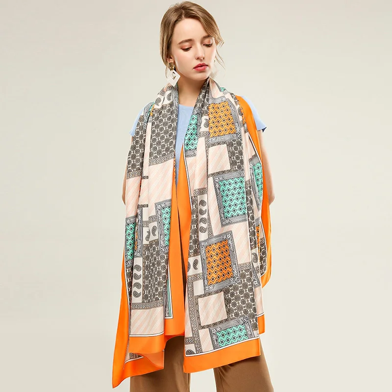

2021 Women Keep Warm Cotton Linen Scarf Lady Soft Wraps Cashew Jigsaw Print Shawls Female Elegant Hijab 180x90cm