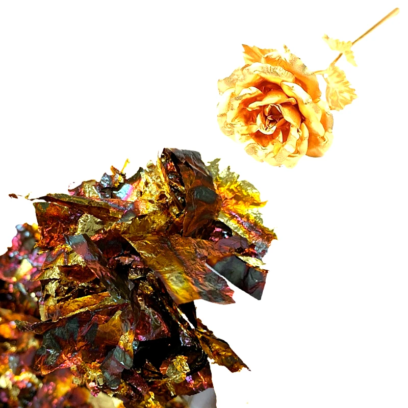 Голубая разноцветная Золотая фольга в виде листьев хлопьев цветные поломанные