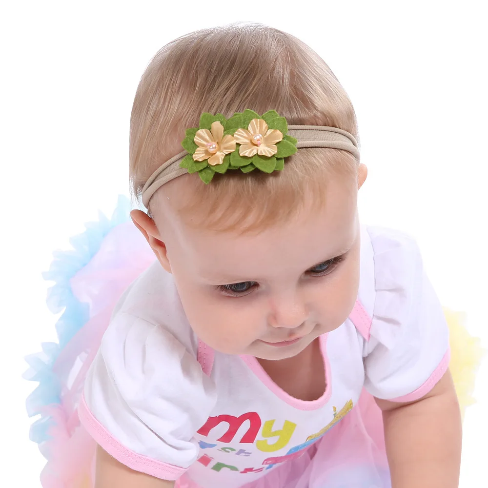 

Roccina 3Pcs/ Set Handmade Flowers Headbands for Newborn Baby Elastic Head Bands Girls Kids Head Wear Princess Hair Accessories