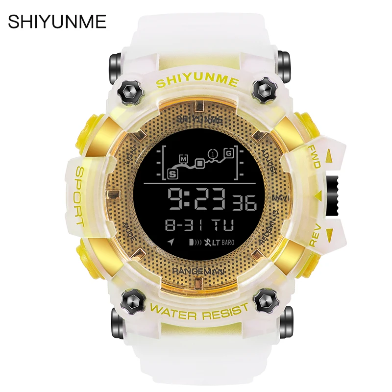 

SHIYUNME Fashion Men Women Digital Watch Jelly Transparent Color 30M Waterproof LED Back Light Chrono Alarm Sport Younng Student