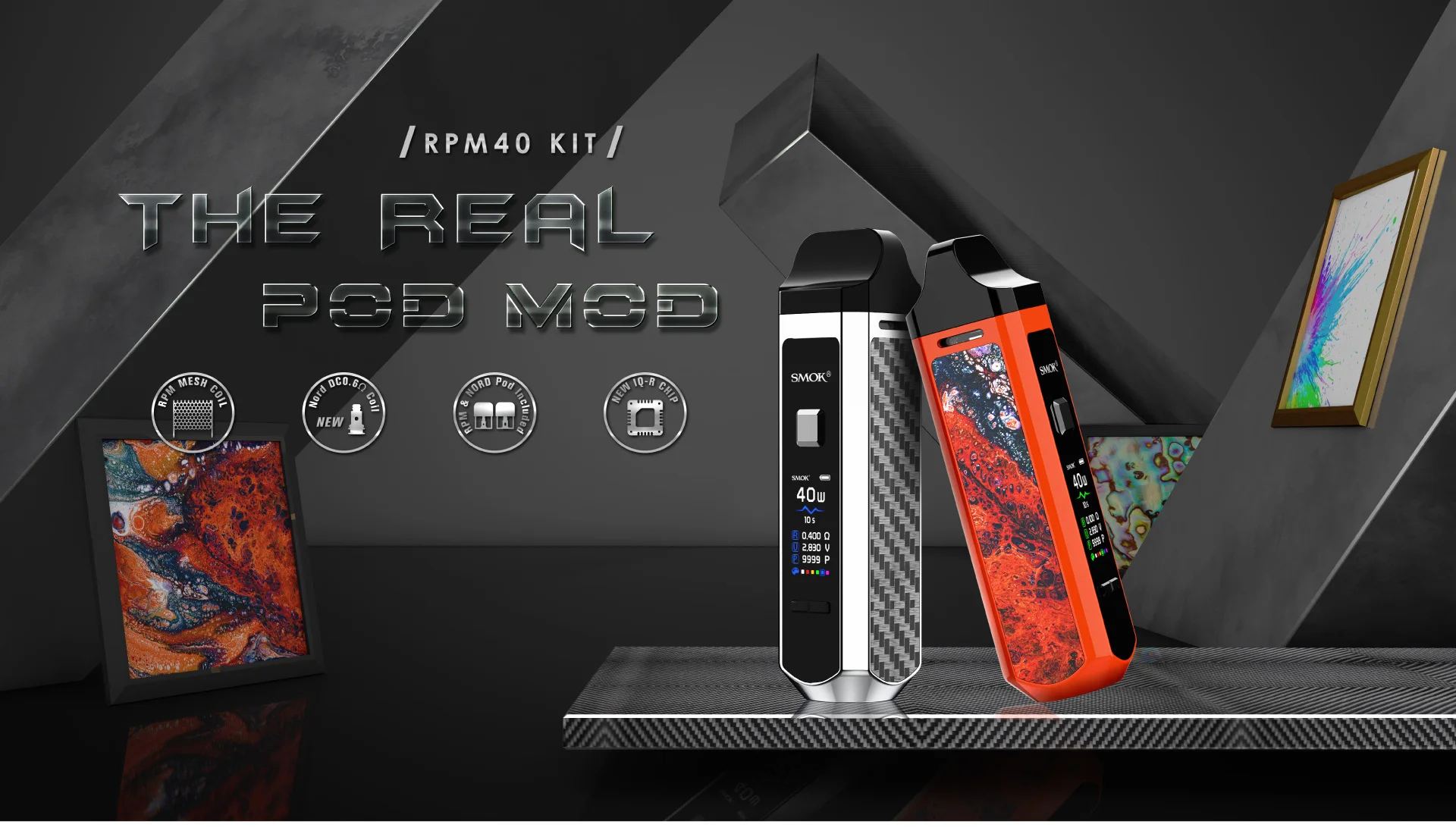 SMOK RPM40 Pod Комплект Vape 1500 мАч об/мин 40 4,3 мл картридж об/мин сетчатая катушка 4,5 мл Nord Pod RBA электронная сигарета испаритель VS Novo 2