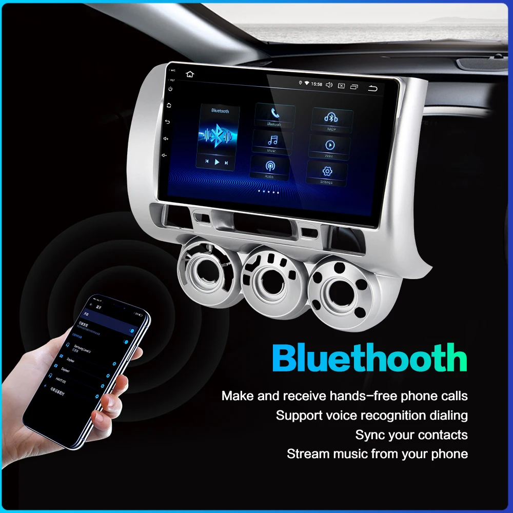 Автомобильный радиоприемник 1 din Android 9,0 для Honda Jazz Fit 2004 2005 2006 2007 2008 gps навигации " 1080 P аудио TDA7850 HDMI DSP