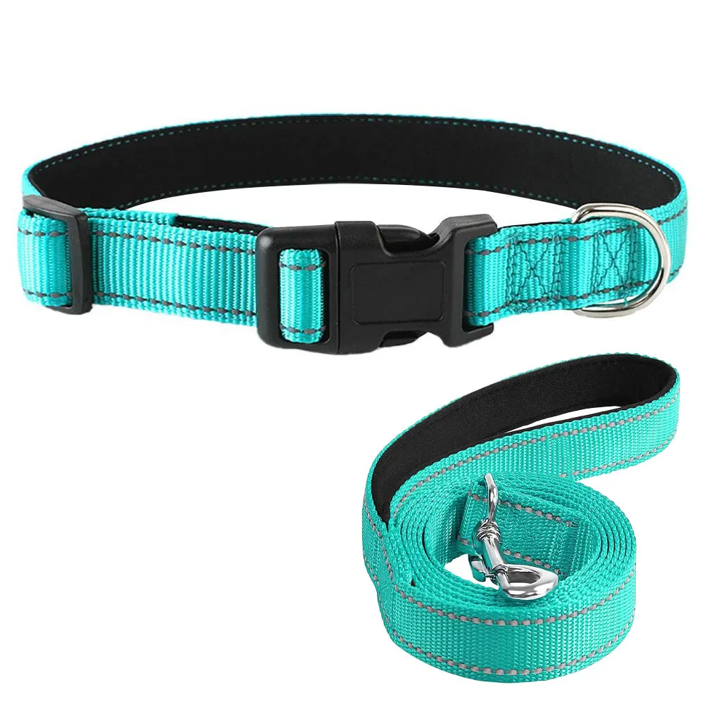 

Reflective Dog Collar Adjustable Necklace Collar Leash Soft Breathable Pet Strong Training Walking Neck Lead Pet Supplies 1PC