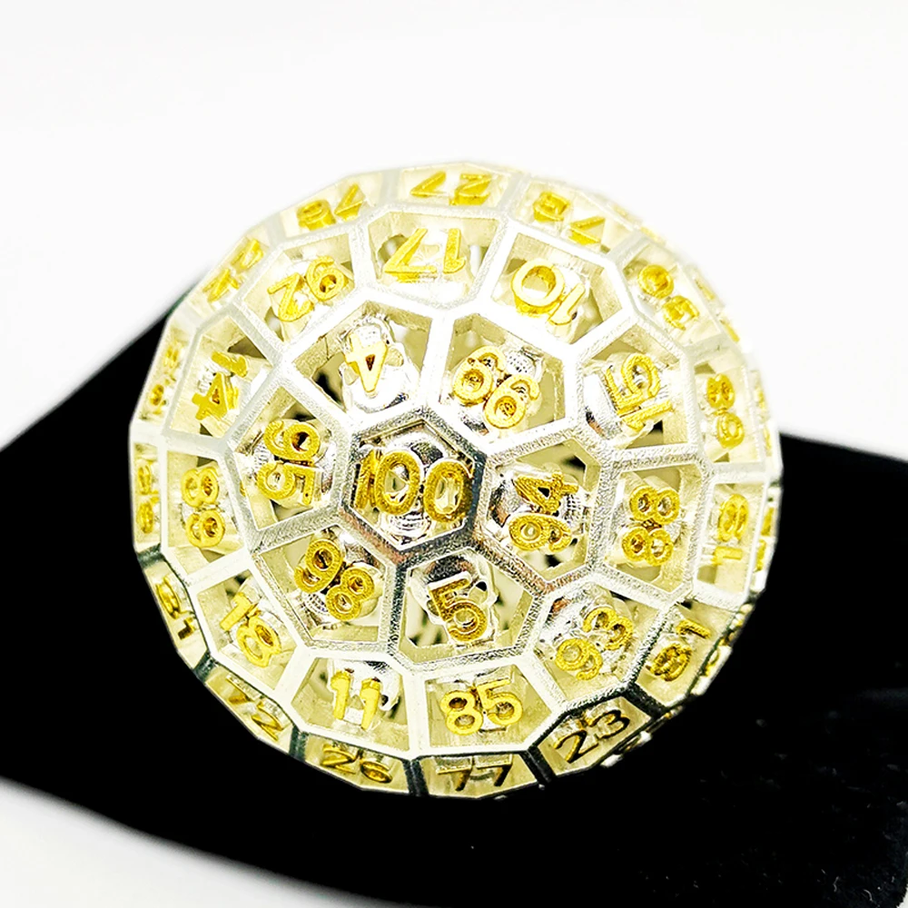 

D100 side metal hollow dice, D20 dice, DND polyhedron dice, RPG dice set, D&D cube dice, 7 / set.