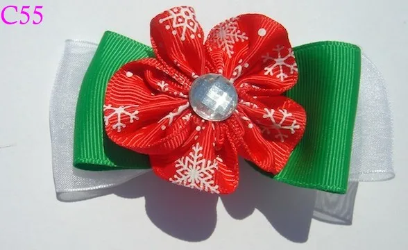 free shipping A group 24pcs Christmas feather hair bows Candy Cane Bow Santa Hair clip Reindeer Headband layered corker | Аксессуары для