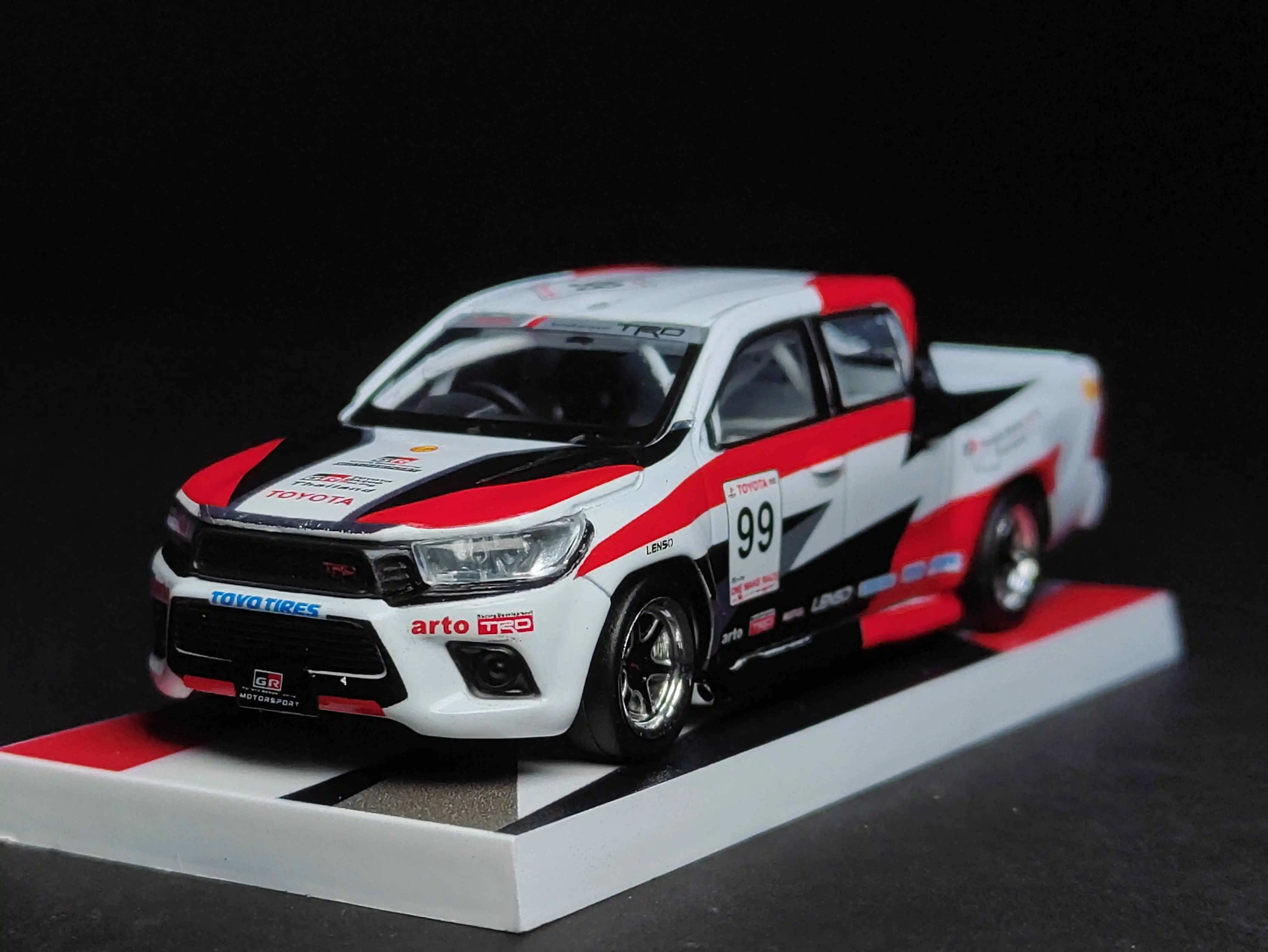 

Tarmac Works 1/64 Hilux One Make Race Die Cast Model Car Collection Limited