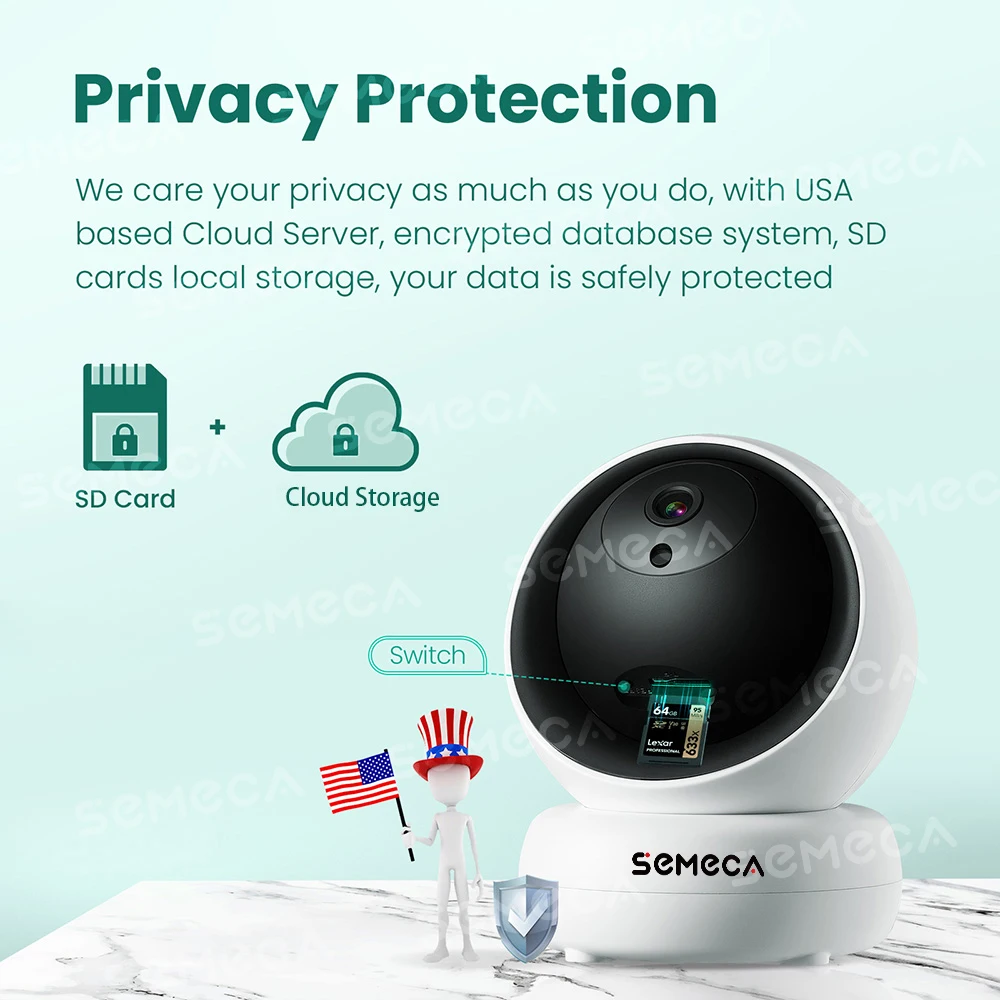 semeca 1080p ip camera tuya smart automatic tracking home security indoor camera surveillance wireless wifi camera baby monitor free global shipping