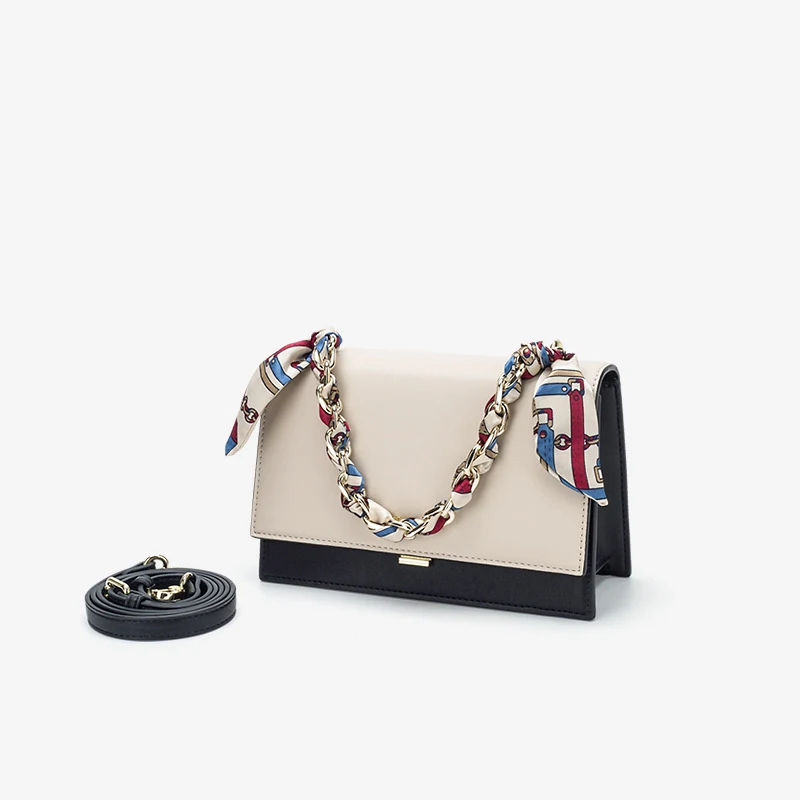 Женская кожаная сумка повседневная сумка-мессенджер через плечо с цепочкой