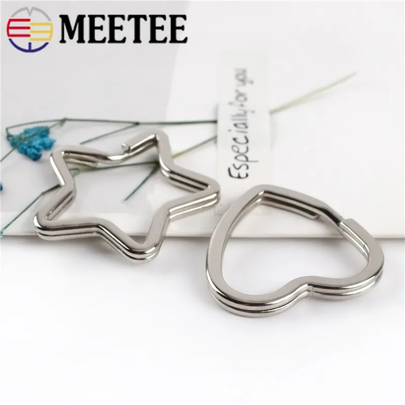 Meetee 5 шт./набор 21/25 мм Сердце с рисунком пятиконечной брелок звезда уплотнительное