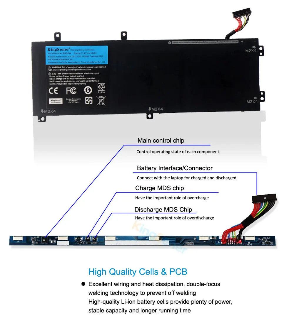 KingSener RRCGW Новый аккумулятор для ноутбука Dell XPS 15 9550 Precision 5510 Series M7R96 62MJV 11 4 V 56WH
