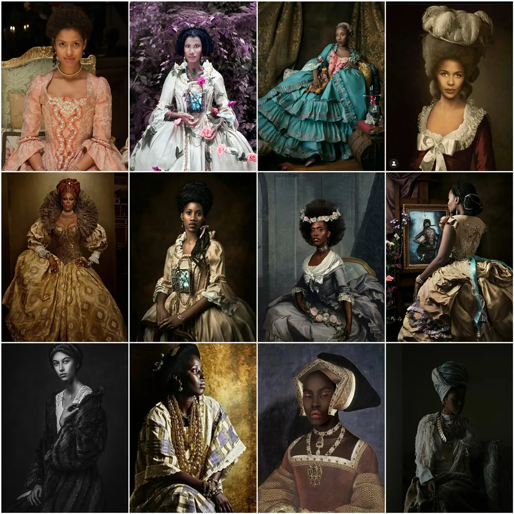 

AZQSD Раскраска по номерам африканские женские современные акриловые украшение на стену, живопись маслом по номерам для взрослых портретный ...