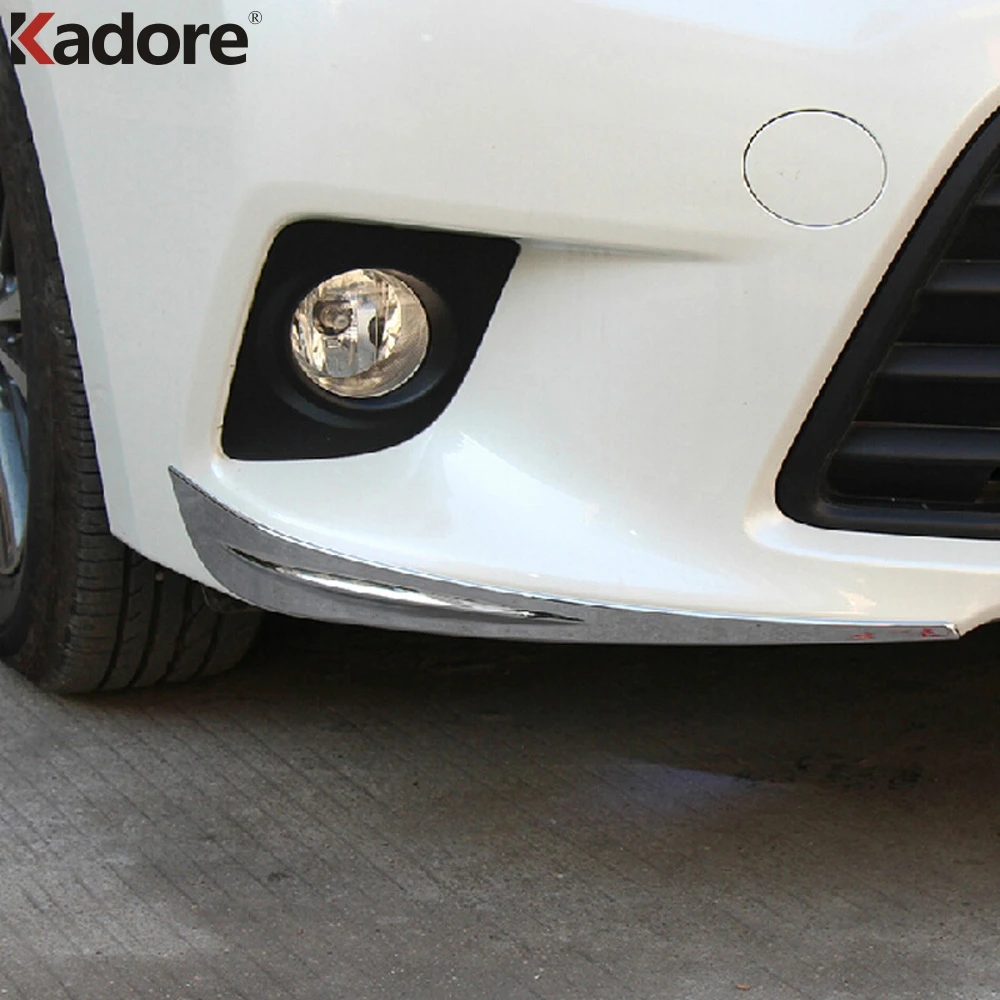 

Угловая накладка на передний бампер, Накладка для Toyota Corolla 2014, 2015, хромированная накладка на бампер, наклейка, стильные аксессуары (модель СШ...