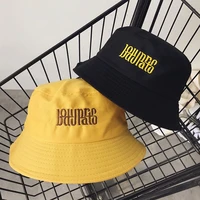 new simple style spring summer unisex cotton letters embroidery solid color casual outing sun hats fashion sunblock bucket hat