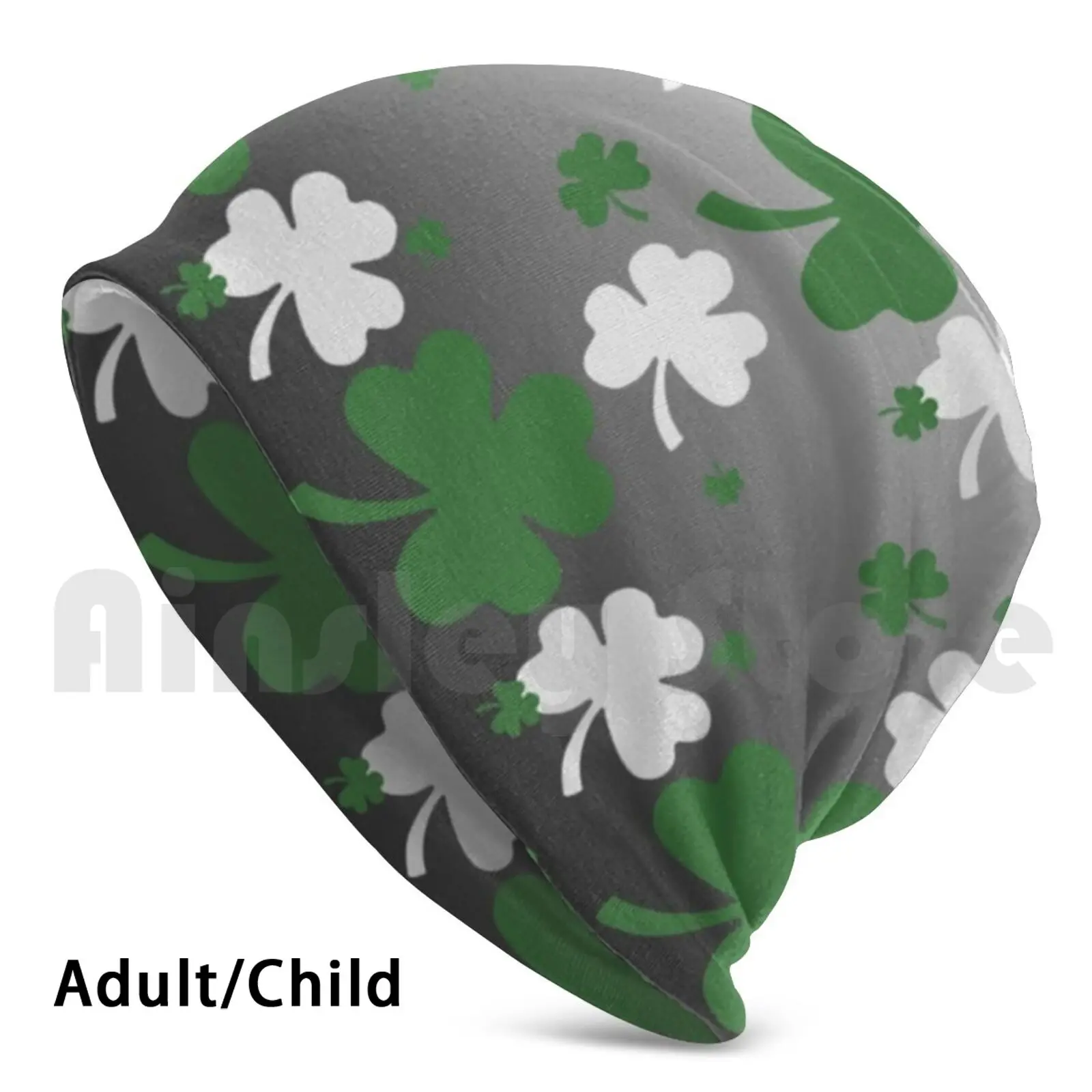 

Зеленые и белые полевые облегающие шапки Shamrocks, вязаная шапка 3309 облегающие шапки с рисунком ирландский Трилистник Ирландия