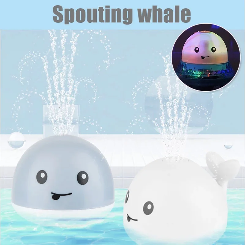

Baby Bath Toy Flashing Light And Spray water Whale Toys Water Reaction Flashing Baby Light Up Bath Tub Toys Lamp As Kids Gift