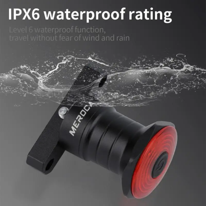 

MEROCA Intelligent Induction Brake Tail Lights Mountain Bike Lights Chargeable Bike Bicycle Waterproof Night Riding Taillight