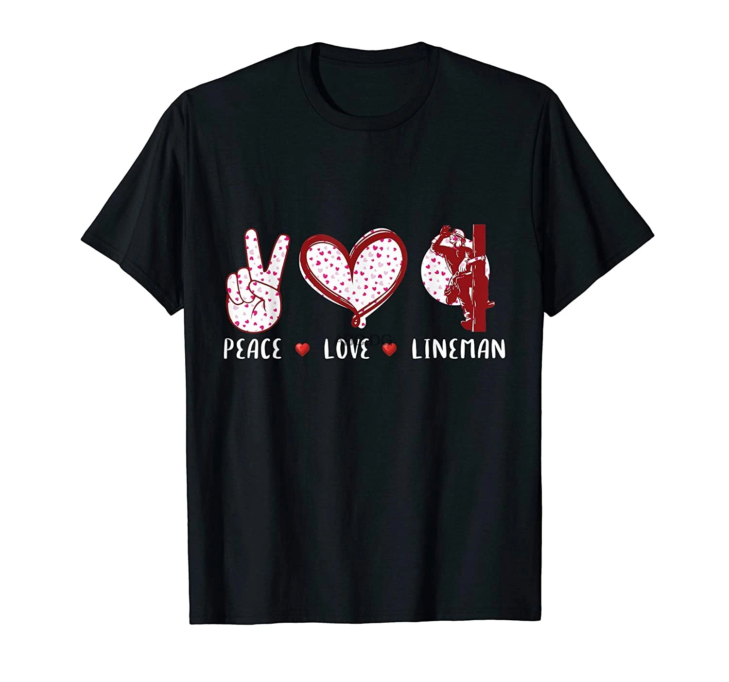 Футболка с надписью Peace love lineman для мужчин и детей |