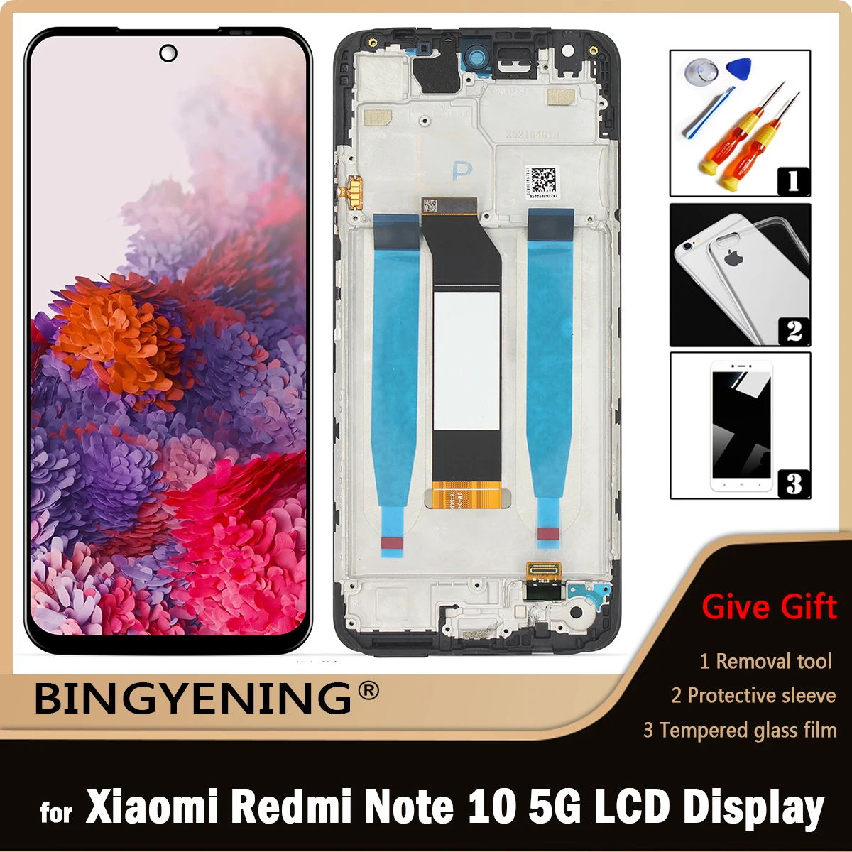 

For Xiaomi Redmi Note 10 5G M2103K19G LCD Display Screen Touch Digitizer Assembly For POCO M3 Pro 5G M2103K19PI With Frame