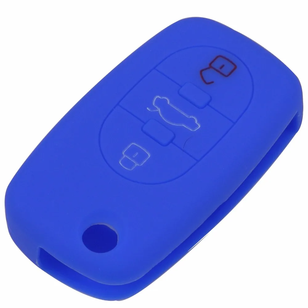 

New skin silicone rubber car key fob cover case set for Audi A2 A3 A4 A6 A8 TT flip folding remote repair protect shell