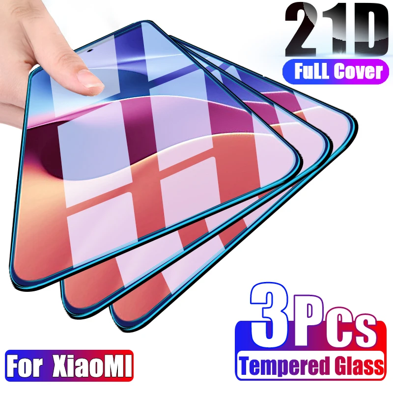 

3Pcs Tempered Glass For Xiaomi Mi 11i Poco F3 M3 X3 Pro Screen Protector Mi 11 10T 10 9 9X 9T 8 Lite Not Soft Film Accessories