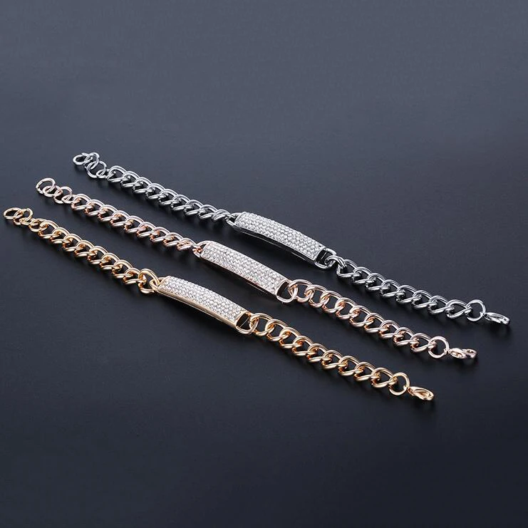 Новое поступление Роза подвеска золотого цвета цепочка браслет для женщин