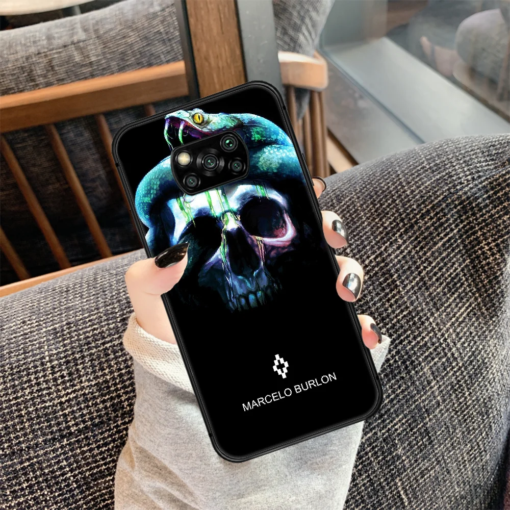 

Marcelo Burlone Fashion Trend Brand Phone case Cover Hull For Xiaomi Mi A2 A3 8 9 9T Note 10 Se Lite Pro black Coque Fashion
