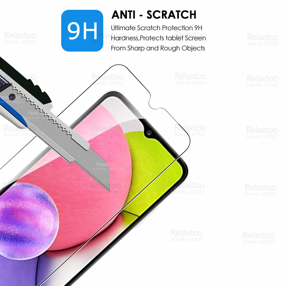2pcs tempered glass for samsung galaxy a03s glass screen protector sumsung a 03s a03 s a23 a13 a53 a73 a33 cover protective film free global shipping