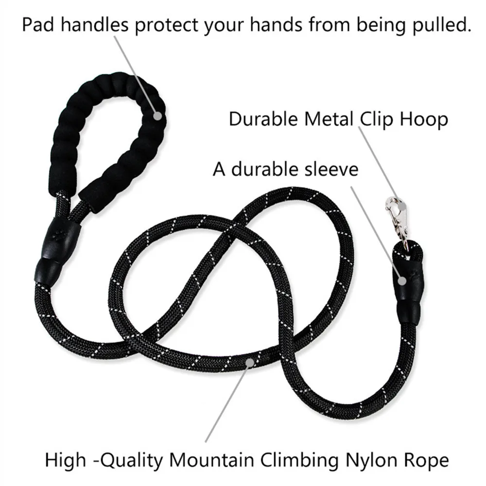 

Durable Fashion Large Automatic Training Pet Supplies Dog Belt Rope Harness Solid Color Nylon Pet Led Dog Collar Reflective