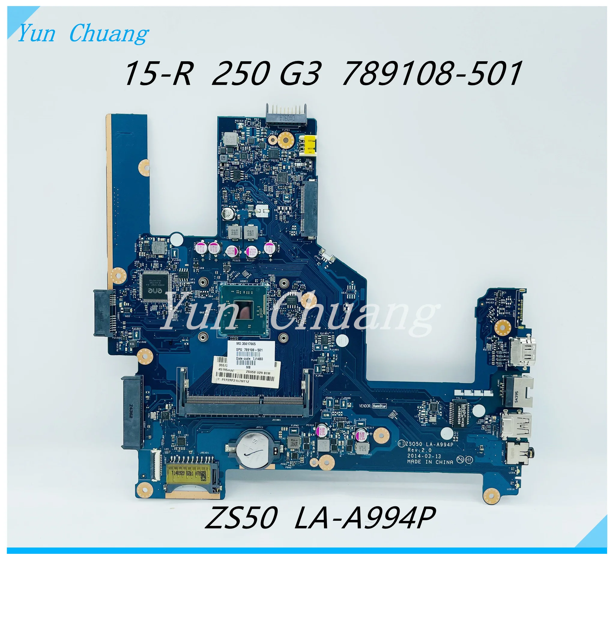 Материнская плата ZSO50 для ноутбука HP 15-R 250 G3 787809-501 789108-501 с процессором N2840 N2830 N2920
