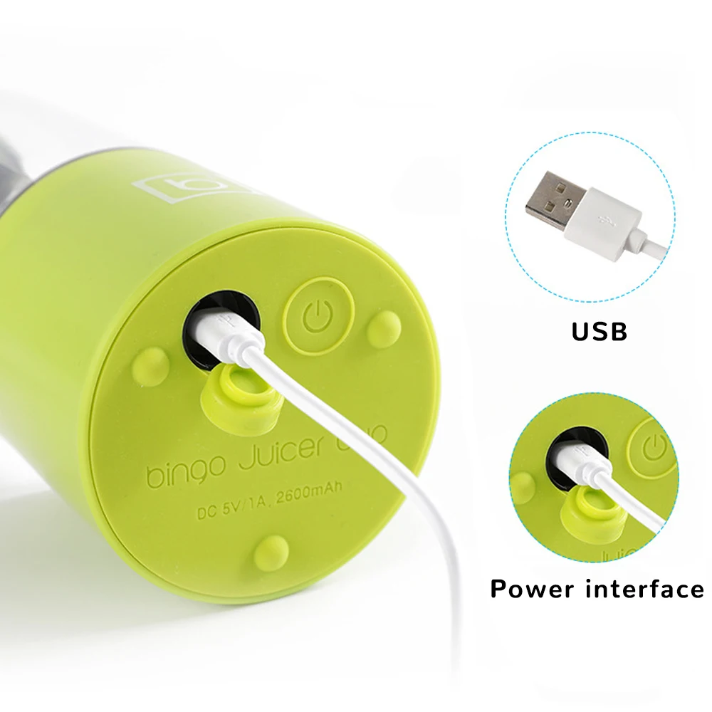 500 мл 4 лезвия портативная чашка USB перезаряжаемая бутылка для фруктового сока