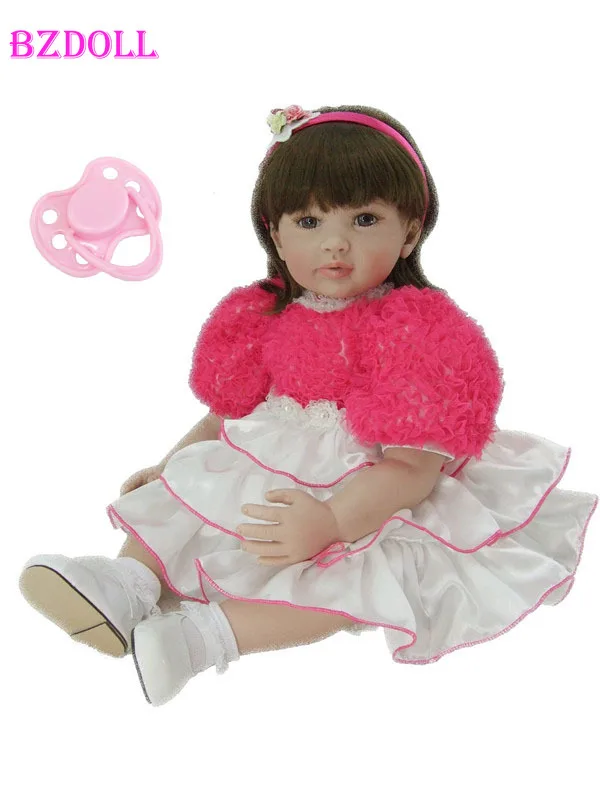 60 см Виниловая силиконовая кукла reborn baby игрушка Реалистичная принцесса девочка