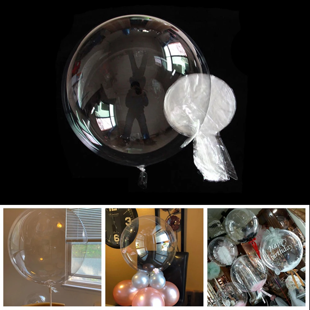

1Pcs 10/20/24/36 Inch Geen Rimpel Crystal Ballon Party Decor Transparant Clear Helium Bubble Ballon Party bruiloft Decoratie