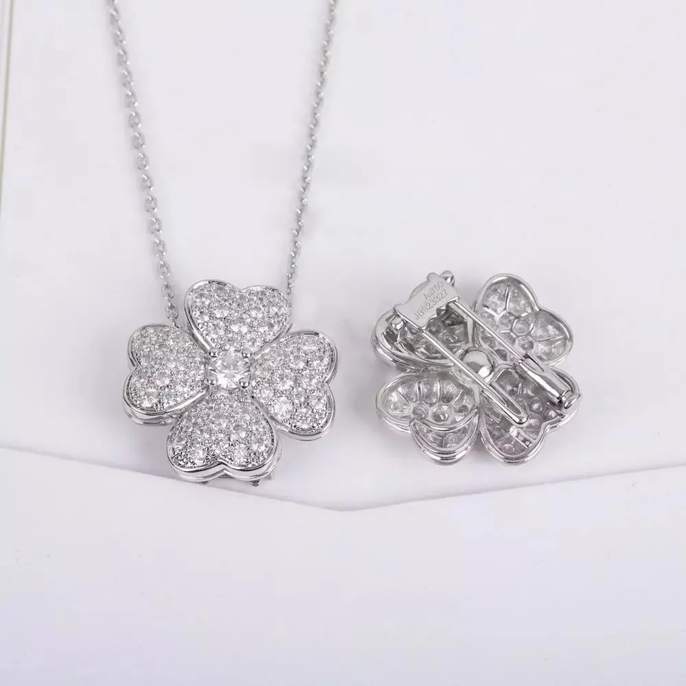 

Top Quality Famous Brand 925 Sliver Fashion Party For Women Platinum Necklace Jewelry Brand Women Wedding Clavicle chain Jewelry