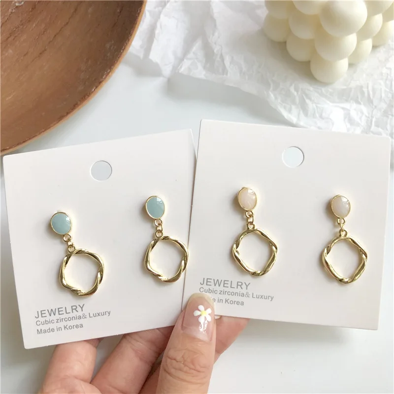 Корейские модные витые круглые Клипсы Серьги без проколов неправильной формы