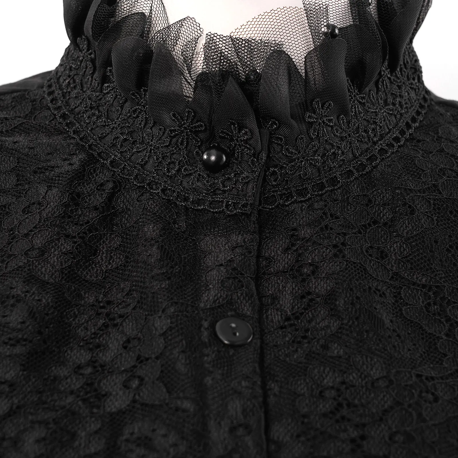 

Women Fake Collar Ladies Blouse Lace Flower White Tulle Mesh Fake Collar False Cuffs Vintage Women Fake Half Shirt Detachable