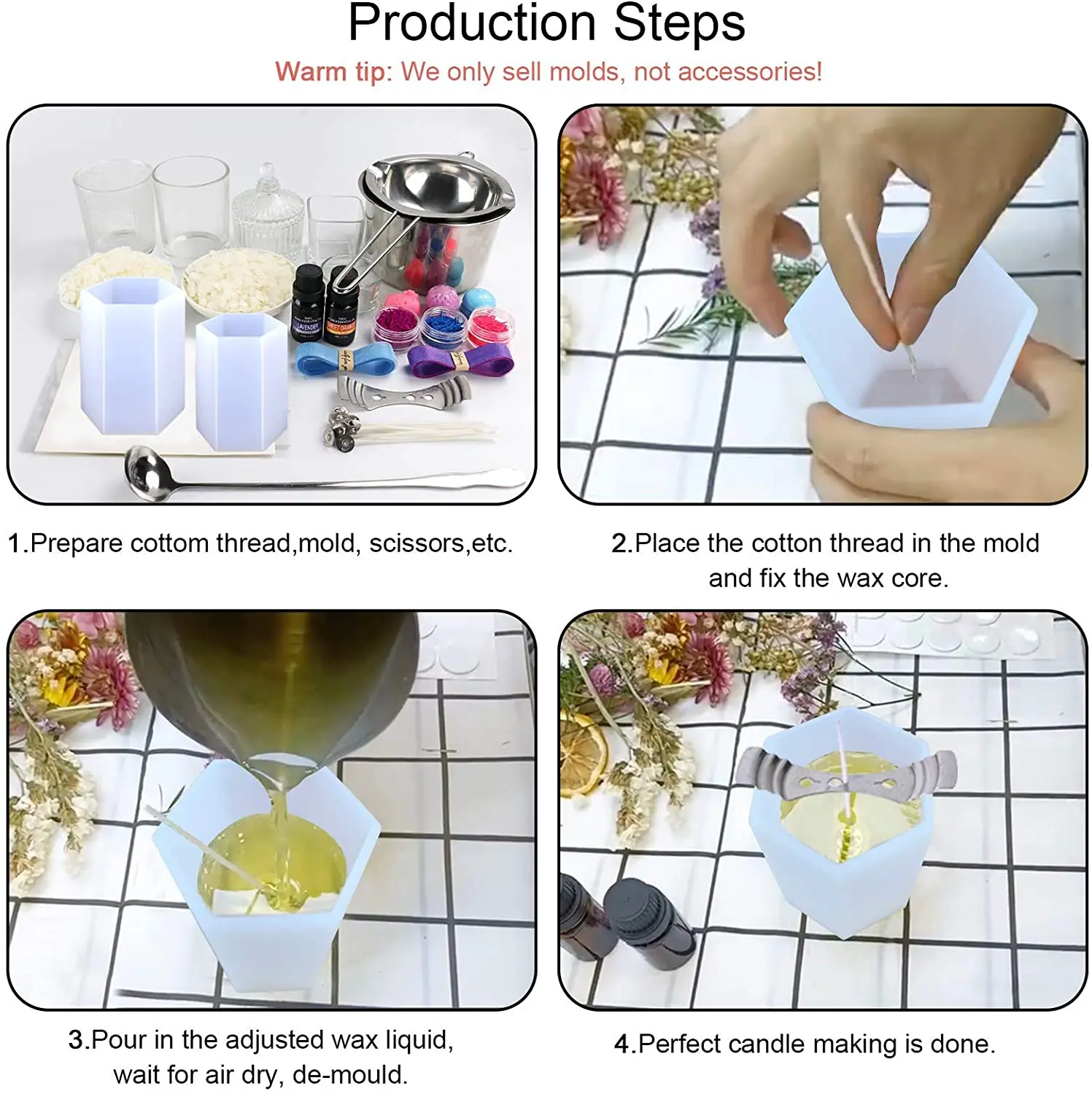 Molde Cil&iacute;ndrico de Silicona para Velas, Cilindro de fundici&oacute;n Artesanal Compatible con Fabricaci&oacute;n de Cera de Aromaterapia, Resina Epoxi, Yeso y Arcilla, Decoraci&oacute;n del Hogar-4