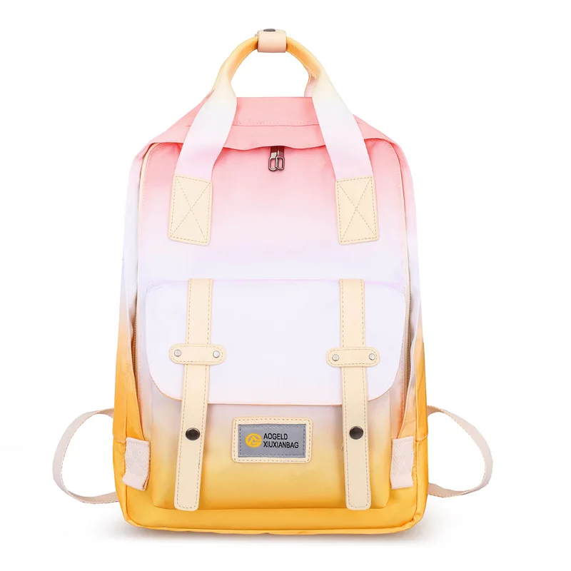 

Gradient color high capacity nylon water - proof traveling backpack for students backpacks for women