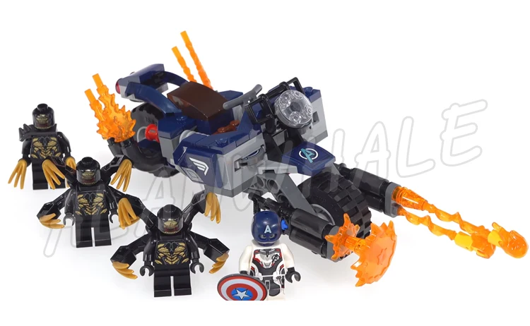 191 шт. Детский конструктор мстители Капитан оутридерс штурмовой велосипед