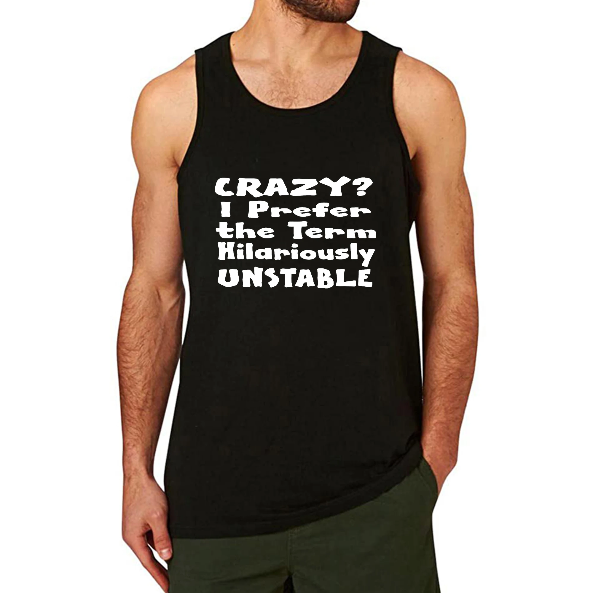 

Lyprerazy Мужская сумасшедшая я предпочитаю термин гиларистически нестабильная тренировочная забавная майка с принтом