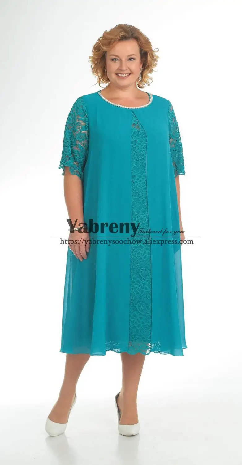 

Tea-Length Mother Of The Bride Dress Plus size