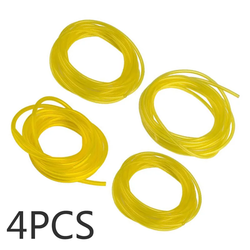 

4pcs Four Sizes Fuel Lines Gasoline Hoses Pipeline Plastic Yellow Saw Blowers Replacement Accessory Garden Power Equipment Tool