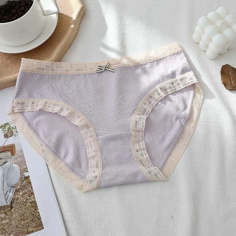 

Sexy Panties Women'S Cotton Breathable Briefs Solid Soft Seamless Underwear Lace Edge Female Sexy Intimate Seamless Brief