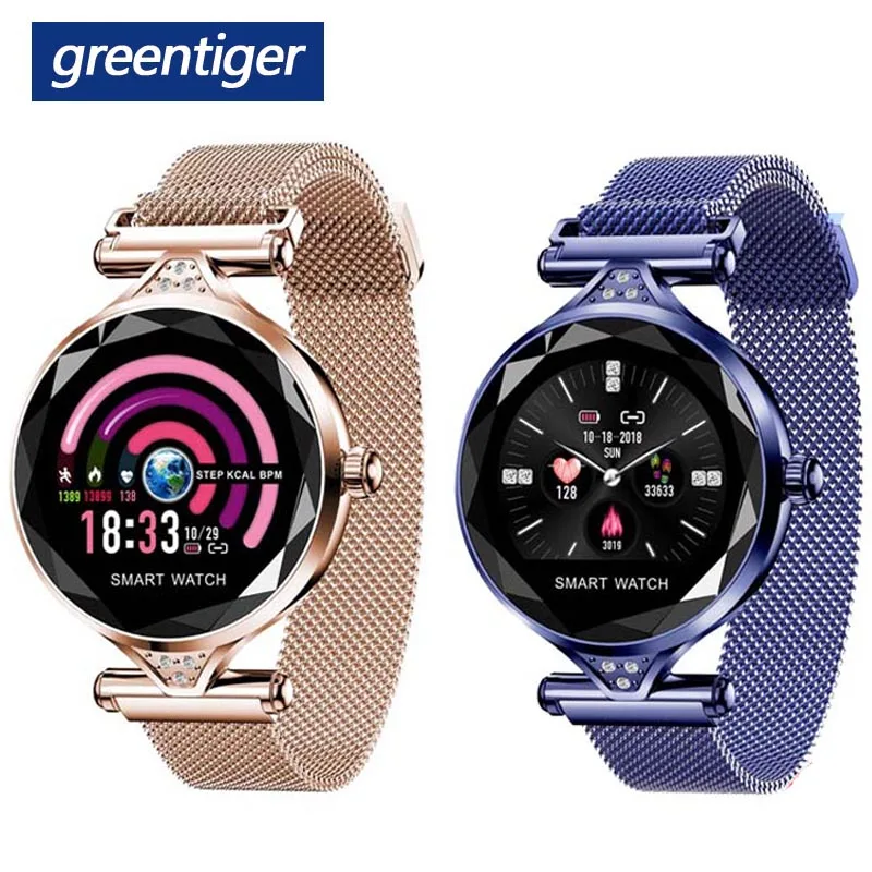 Модные женские Смарт-часы Greentiger H1, женские водонепроницаемые часы с Bluetooth и монитором сердечного ритма, фитнес-трекер, умные часы, браслет