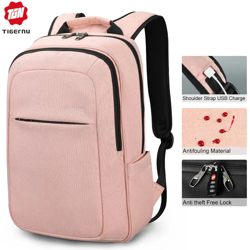 Tigernu, женская мода, 15,6 дюймов, USB подзарядка, мужские рюкзаки, защита от кражи, для девочек, Mochila, рюкзак для ноутбука, школьный рюкзак для подростков