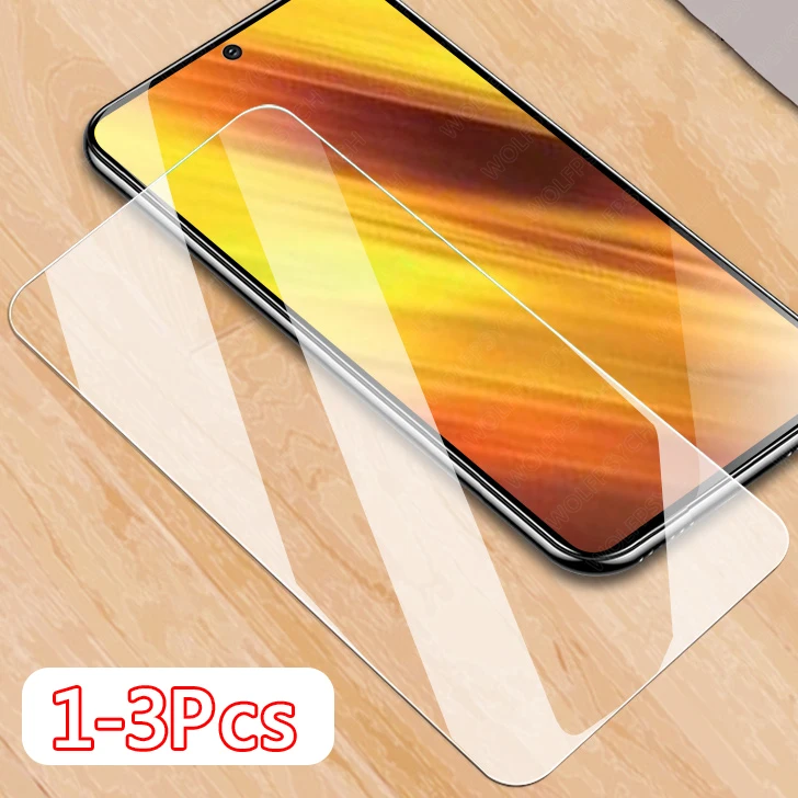 

3pcs Tempered Glass For Xiaomi Poco X3 NFC F2 F1 Pro Mi 10T Pro Redmi Note 9s 9 Pro Max K30 Pro Redmi 9 9A 9C Screen Protector